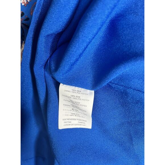 J Crew Silk Scarf Dress Blue Floral A-line Sleeveless Size 2 - Picture 6 of 8